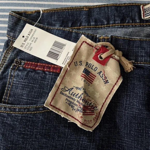 Mens U.S. Polo Assn Authentic Baggy Jeans Dark Wash‎ Denim 40x30 New with Tags - Picture 2 of 8